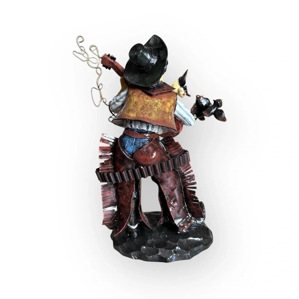 Vintage Cowboy Guitarist Figurine Western Musician Resin 11in 2002 With Box